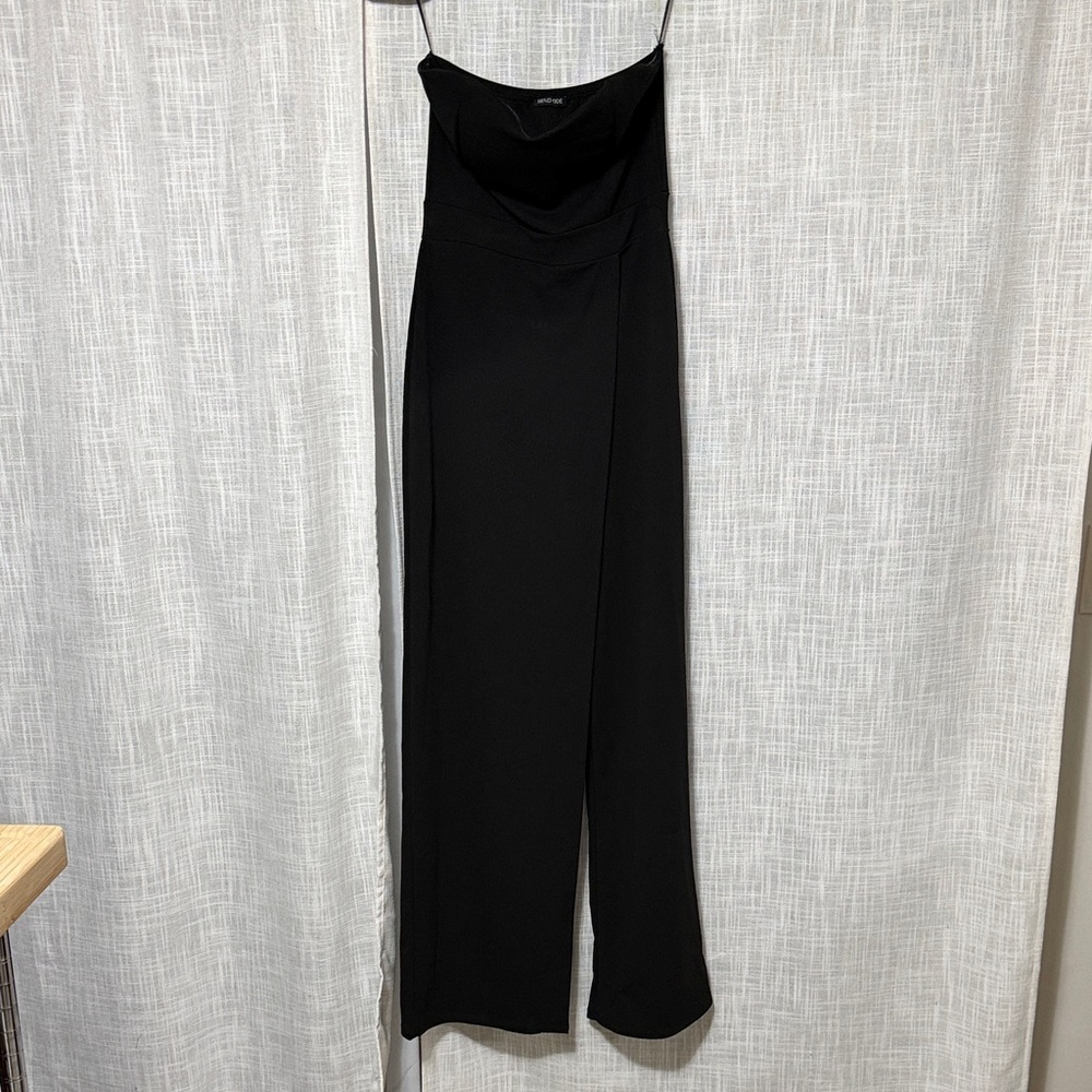 Mind Code Strapless Black Jumpsuit Size Medium